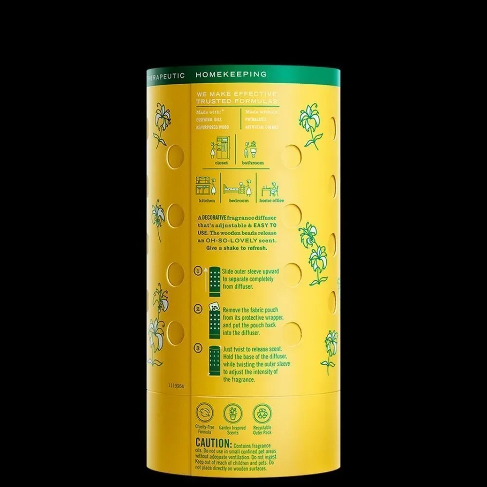 3 Mrs. Meyer's Clean Day Honeysuckle Scented Wood Bead Diffuser Air‎ Fresheners
